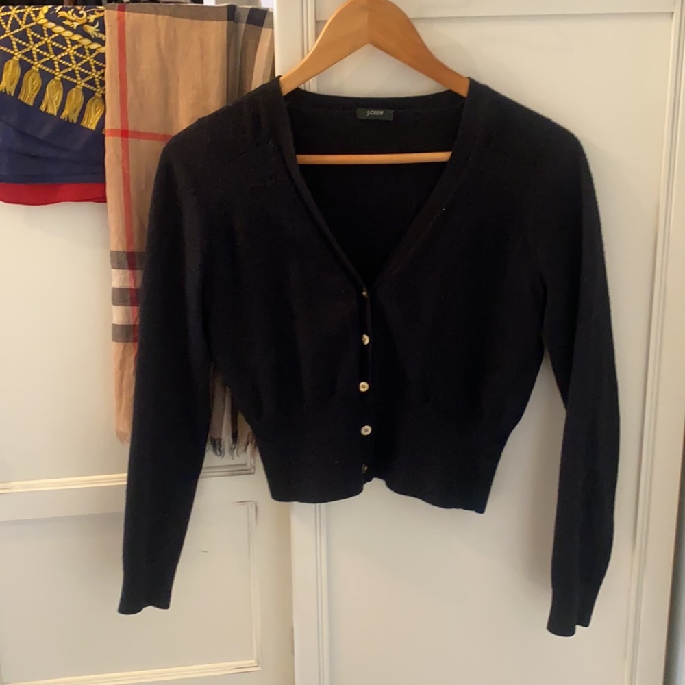 J. Crew Black Mini Sweater Cardigan